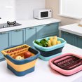thumbnail image 3 of Cesta de verduras plegable Billuyoard con drenaje cocina y Comedor azul, 3 of 6