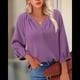thumbnail image 4 of Blusas Elegantes de Estilo Bohemio con Cuello en V, Mangas 3/4 y Botones para Mujer, Color , Talla M, 4 of 8