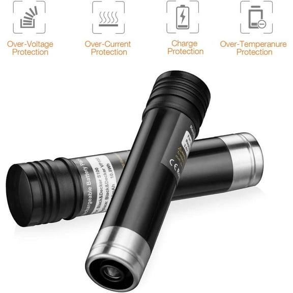 2Pack 3.6V 3600mAh Ni-Mh Batteries Replacement for Black and Decker Versapak Gold VP100 VP100C VP105 VP105C VP110 VP110C VP143 Vp142 Vp7240