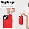 thumbnail image 2 of Wallet Case for iPhone 15 with Shoulder Strap & RFID Blocking Card Slots Holder Kickstand & Finger Ring, Magnetic Flip Folio Zipper Purse Case, PU Leather Cover Handbag, Red, 2 of 8