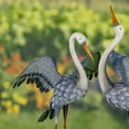thumbnail image 5 of Set of 2 51" Tall White Neck Blue-Grey Heron Garden Figurines with Spread Wings, 5 of 6
