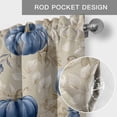 thumbnail image 6 of Fall Blue Pumpkins Farmhouse Short Window Curtain Valances, Vintage Botanical Thanksgiving Rod Pocket Kitchen Valances for Living Room Bedroom Bathroom Cafe 54" x 18", 6 of 8
