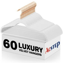 ACSTEP Velvet Clothes Hangers 60 Pack, Non-Slip Hangers with 360 Rotating Hook, Hangers for Clothes,Coat,Skirt,Pants, White