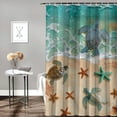 thumbnail image 2 of Orinice Beach Shower Curtain, Sea Turtle Starfish Ocean Shower Curtains for Bathroom, Tropical Seashell Blue Ocean Aesthetic Bathroom Decor with Hooks Set  36x72, 2 of 7