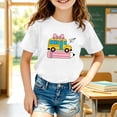 thumbnail image 2 of JCCXIN Toddler Kids Girls Back To School Tees First Day Of School Clothes Pencil Bus Graphic Tops Crew Neck Short Sleeve Loose Fit Lovely Beach Casual Daily Wear,White,12-13 Years, 2 of 4
