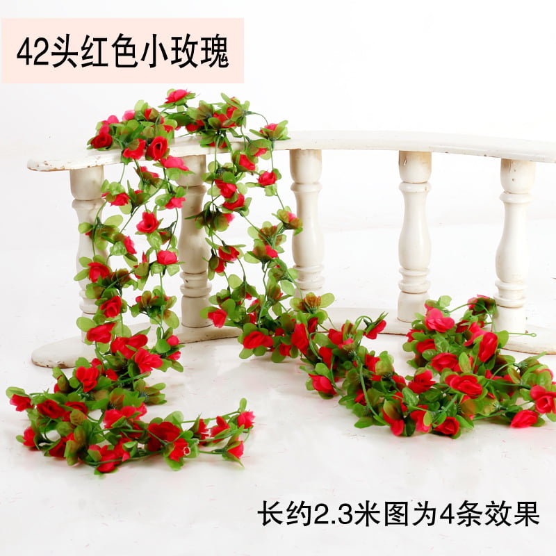 2.3m Long Fake Silk Rose Flower Ivy Vine Leaf Garland Wedding Party Home Decor 