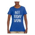 thumbnail image 2 of Wild Bobby, Quote Not Today Satan Funny Witty, Inspirational/Christian, Women Graphic Tee, Royal, Medium, 2 of 3