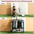thumbnail image 5 of Garvee Golf Bag Storage Organizer 45.7 x 15.7 x 42.2", for 4 Golf Bags Stand, with 4 Wheels, Black, 5 of 7
