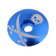 thumbnail image 1 of Bicicleta De Aleación De Aluminio Threadless Stem Headset Top Cap Cover Blue Skull Sunnimix Tapa superior para auriculares de bicicleta, 1 of 8
