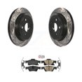 thumbnail image 1 of Transit Auto Rear Coated Drilled Slotted Disc Brake Rotors and Ceramic Pads Kit for Car Jeep Grand Cherokee Dodge Durango WK KDA-101993, 1 of 11
