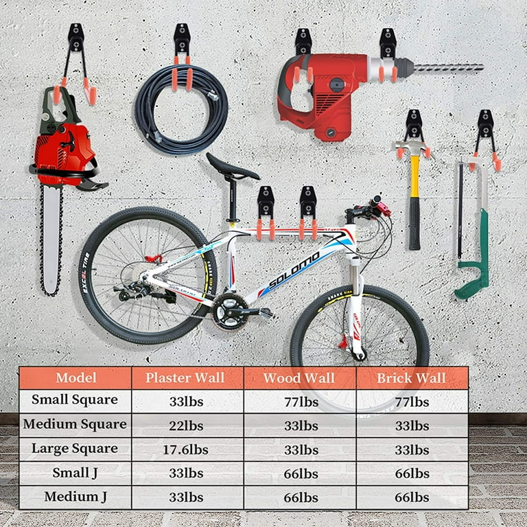  KURUI Bike Hooks for Garage Wall, 12 Pack Heavy Duty