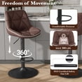 thumbnail image 6 of Hawsaiy Bar Stools Set of 4, Adjustable Swivel Counter Height Bar Stools with Back, Upholstered Modern Barstools with Diamond Stitching, Brown, 6 of 11