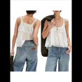 thumbnail image 3 of Camiseta Sin Mangas con Ribete de Encaje para Mujer, Estilo Y2K, con Lazo Frontal, Semitransparente, , Sin Mangas, con Cuello Redondo y Holgada. L, 3 of 10