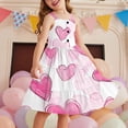 thumbnail image 2 of hengsof Girls Sleeveless Dress Fashion Printed Graphic Button Flowing Layered Casual Camisole Dress Summer Seaside Dress Suitable for 2-12 Years, 2 of 6