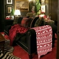 thumbnail image 2 of Xmas Reindeer Fleece Blanket, Super Soft Cozy Deer Throw Blanket 50" x 60", Lightweight Fuzzy Flannel Blanket, Warm for Couch, Sofa, Bed (Red), 2 of 6