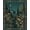 Gold, Pattern 1, variant on ODIKA 8'x10' Washable Area Rug Non-Shedding, Easy Care, Teal Gold Enchanted Forest and Floral Design Elegant Nighttime Scenery with Starry Sky for King Size Bedroom Under Bed, Master Suite