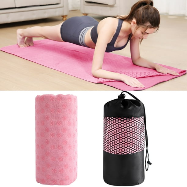 Toalla de yoga, absorbente de sudor y antideslizante, 1 manta grande de yoga, de secado rápido y transpirable, con bolsa de malla para entrenamientos de Bikram, Pilates y Home Studio.