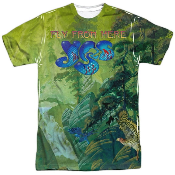 Yes Fly From Here (Front Back Print) Mens Sublimation Polyester Shirt White