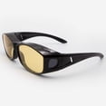 thumbnail image 2 of Fit Over Night Vision Glasses Anti Glare Night Driving Glasses Yellow Tinted Sunglasses for Men and Women with HD Yellow Glasses for Night Driving Wrap Around Wear Over Eyeglasses Modica in Brown, 2 of 10