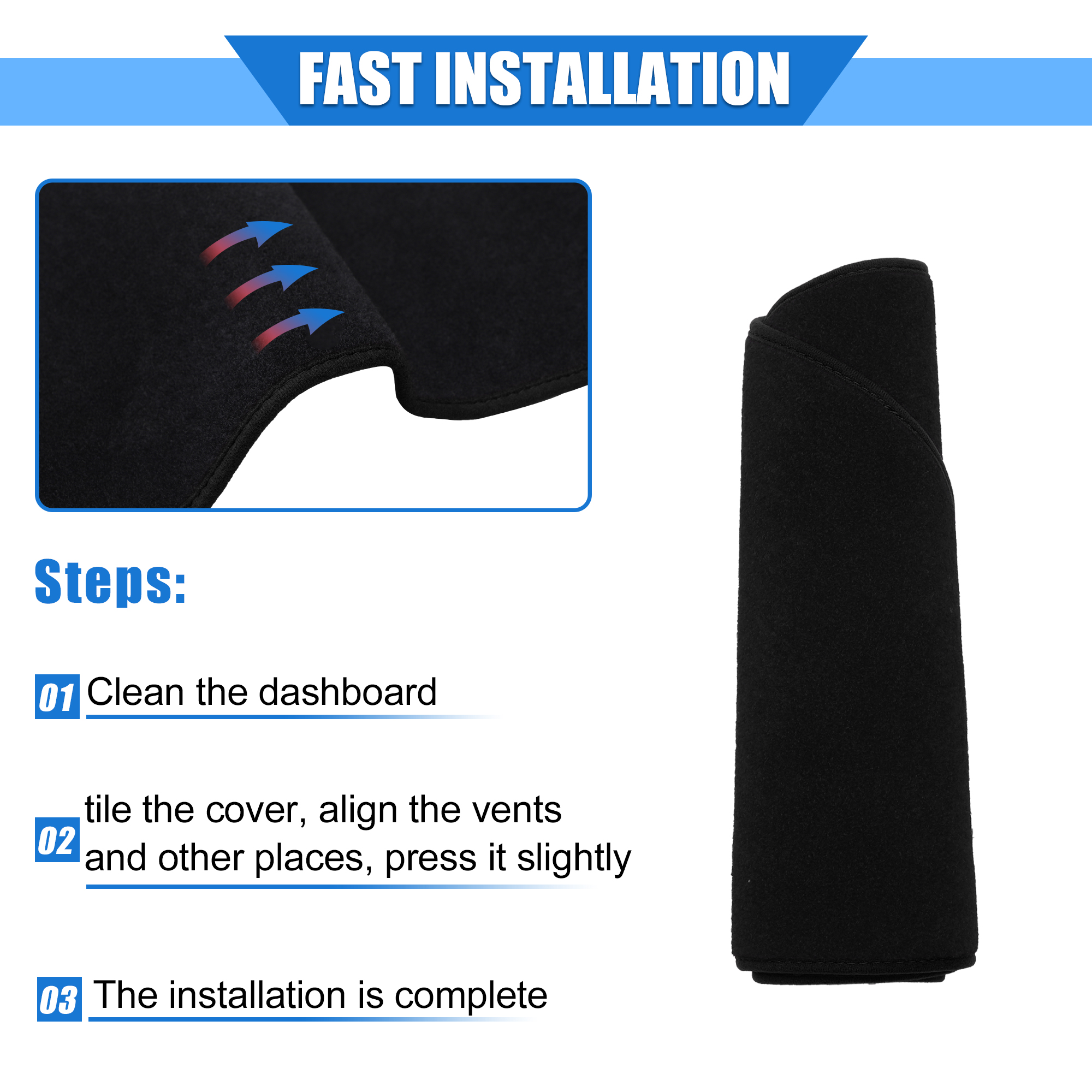 Car Dashboard Cover for Toyota Tacoma 2003-2009 Polyester Black Center Console Dash Cover Mat Pad