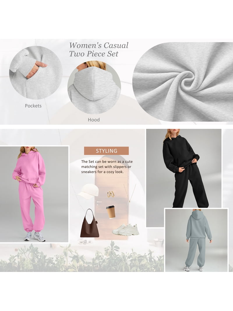 SUNBS Lounge Sets for Women, 2 Piece Sweat Set, Hoodies & Joggers