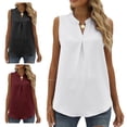 thumbnail image 4 of Women's Tops Chiffon V Neck Sleeveless Blouse Casual Solid Shirts, 4 of 5