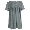 thumbnail image 1 of Trespass Womens Floaty Smock Shirred Gingham Top Keyhole Back Fastening Candice, 1 of 2
