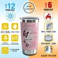 thumbnail image 3 of Goddaughter 20oz Stainless Steel Double Wall Tumblers from Godmother - Butterfly Inspirational Gift (Pink), 3 of 7
