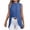 Blue, variant on KIHOUT Women's Longline Sleeveless Blouse High Neck Double Layer Curved Hem Casual Top for Spring Summer Wear
