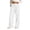 White, variant on Enjoytime Work Pants Women Solid Color Stretch Waist Strap Drawstring Wide Leg Pants Travel Casual Loose Trousers Green M