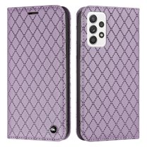 TECH CIRCLE Embossing Design Leather Phone Case for Samsung Galaxy A23 4G,Magnetic Closure Folio Flip RFID Blocking Card Slots Wallet Shockproof Protective Cover,Purple