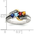 thumbnail image 4 of 14K/Silver Two-Tone Sterling Silver & 14K Four-Stone And Diamond Mother's Ring Semi-Mount (Size 9) Made In Thailand qmr37/4-9, 4 of 5