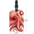 thumbnail image 6 of Square 2Pack PU Leather Octopus Cruise Luggage Tag with Privacy Cover and Name ID Tag for Travel Handbags Backpacks Luggage Tags, 6 of 6