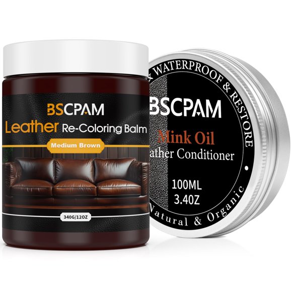 Kit acondicionador para cuero con bálsamo recolorante y aceite de visón