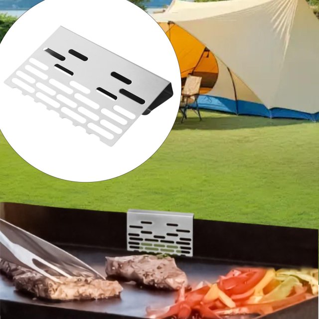 Bloque de malla para alimentos, plancha plana de metal universal, accesorios para barbacoa 1 pieza