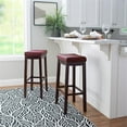 thumbnail image 2 of Linon Claridge Backless Bar Stool Red Faux Leather Wood Frame in Dark Brown, 2 of 13