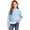 #A01-Blue, variant on Abcomgle Long Sleeve Shirts for Girls 7-8 Ruffle Lace Hem Bow Crewneck T-Shirts for Girls Fall Ribbed Top for Girls Cute Girls Pullover