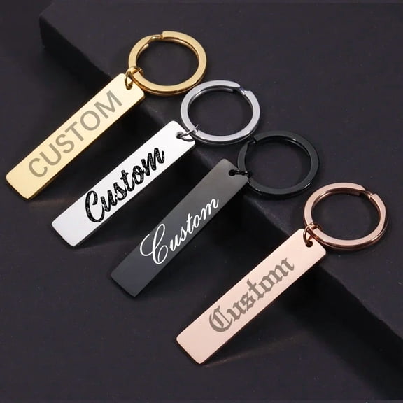Custom Keychain Engraved with Name & Date, My Love My Life My Friend Message, Personalized Gift Key Ring for Couples, Men, Women