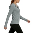 thumbnail image 4 of yillto Womens Yoga Jacket with Hoodie Long Sleeve Lightweight Sun Protection Gym Running Sport Jackets, 4 of 7