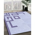 thumbnail image 3 of Ahgly Company Machine Washable Indoor Square Transitional Lavender Blue Area Rugs, 4' Square, 3 of 7