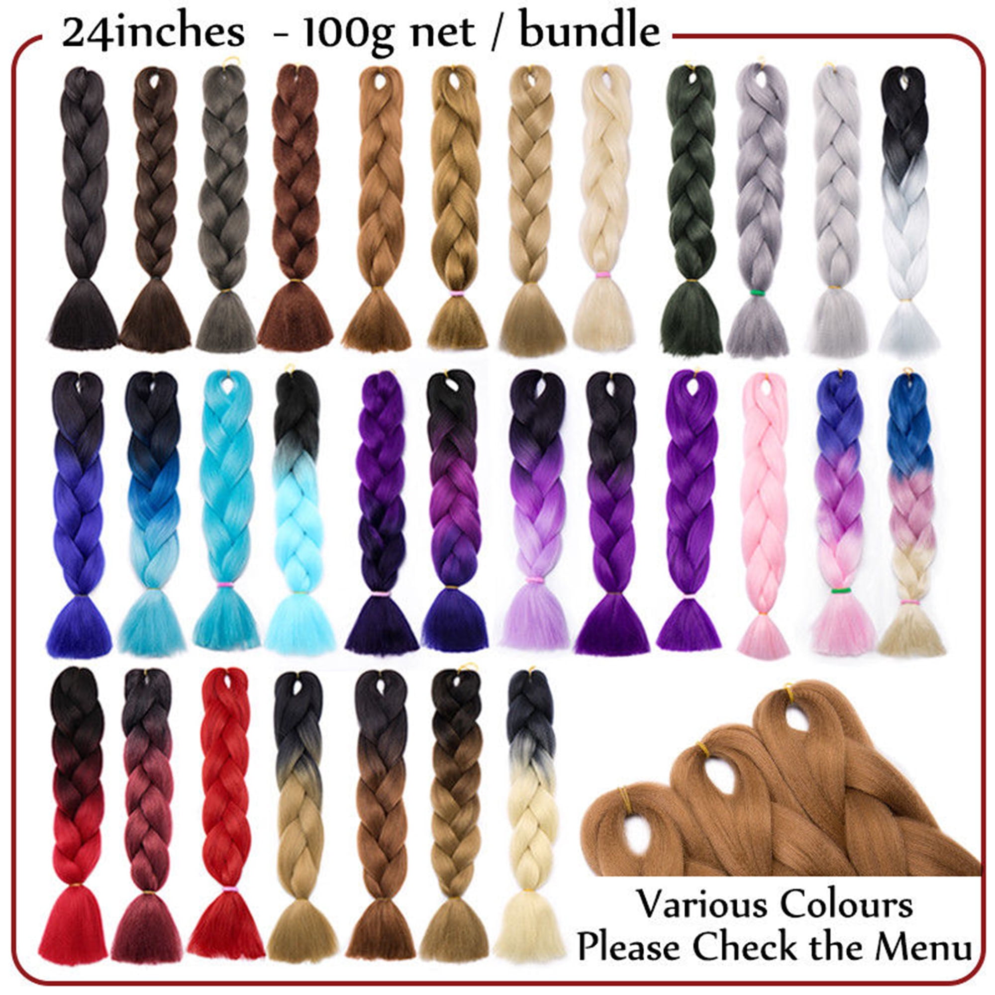 S-noilite 24 Inches Ombre Braiding Hair Extensions with Synthetic Hair -  Walmart.com