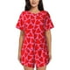 thumbnail image 1 of Fotbe Love Heart Conjunto de Pijama Estampado para Mujer, 2 Piezas, Ropa de Dormir con Camiseta de Manga Corta y Shorts Suaves-Medium, 1 of 6