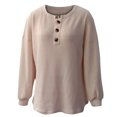 thumbnail image 4 of Moda mujer Sexy fuera del hombro camisa suéter manga larga Otoño Invierno apretado botones Top Pompotops gfhjh4380, 4 of 5