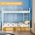 thumbnail image 4 of Zimtown Metal Bunk Bed Twin Over Twin Heavy Duty Bed Frame with Safety Guard Rails & Flat Ladder for Kids Teens Adults, White, 4 of 8