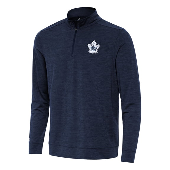 Men's Antigua Heather Navy Toronto Maple Leafs Bright Quarter-Zip Top
