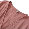 thumbnail image 5 of Amazhiyu Women's Cotton Gauze Short Sleeve V Neck Wrap Mini Dress Summer Casual, 5 of 6