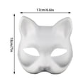 thumbnail image 2 of HOT!Maojin Máscara de gato de pulpa de embrión blanco, semi disfraz de fiesta de anime de juego de rol blanco, máscara de bricolaje, 2 of 2
