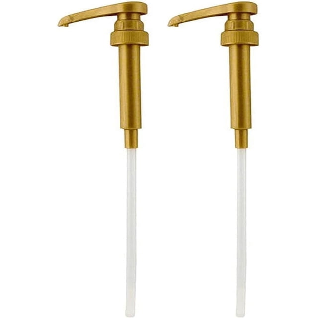 Set de 2 bombas dosificadoras para jarabe PERMINKS para botellas de 750 ml, color dorado