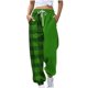 thumbnail image 2 of Puntoco Pantalones De Chándal Con Cordón Estampado A Cuadros No Posicionados De Moda Para Mujer Verde M, 2 of 5