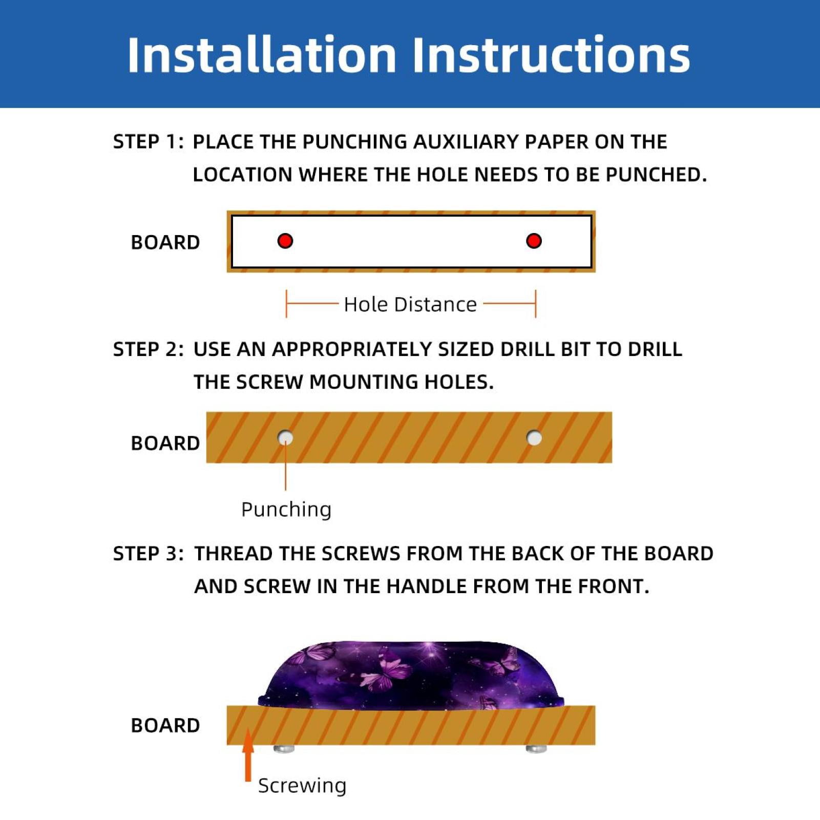 PhooArto 6 Pcs Cup Drawer Pulls, Purple Galaxy and Butterfly Shell Shape Handles Cabinet Knobs for Dresser Cupboard Closet Wardrobe with Screws